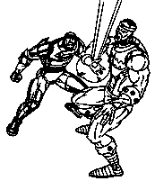 coloriage iron man combat le mechant